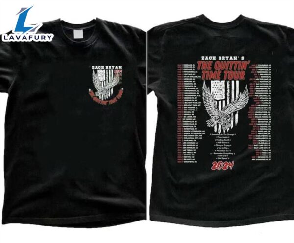 Retro Zach Bryan North America Tour 2024 T-Shirt Gift Fans Music All Size