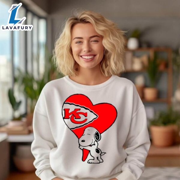 Snoopy Kc Kansas City Chiefs Heart Love Cartoon Football Shirt