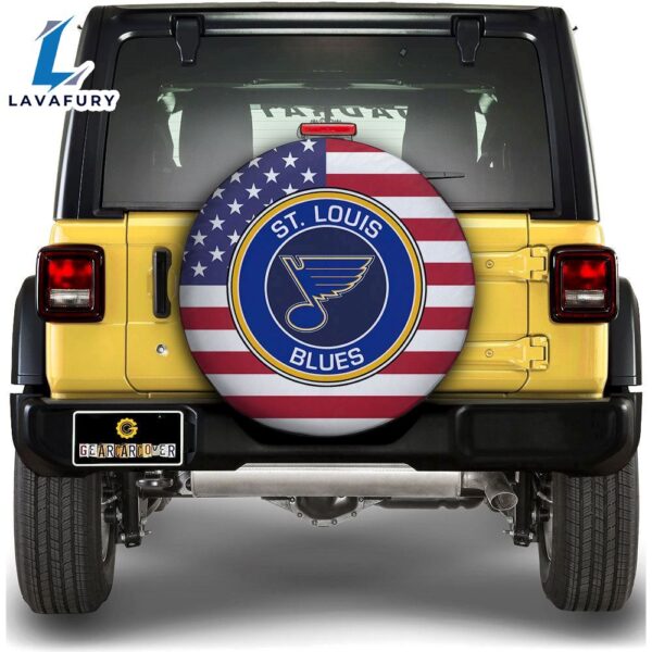 St. Louis Blues Spare Tire Covers Custom US Flag Style