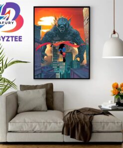 Superman Vs Godzilla In Justice League Vs Godzilla Vs Kong Home Decor Poster Canvas