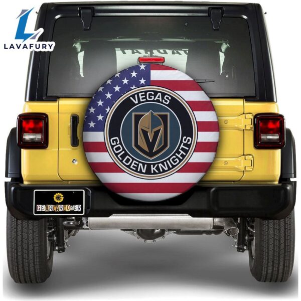 Vegas Golden Knights Spare Tire Covers Custom US Flag Style