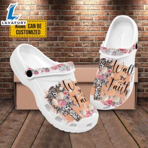 Walk By Faith Customized Crocs Crocband Clogs Shoes Comfortable For Men Women And Kids Gift For Jesus Lovers