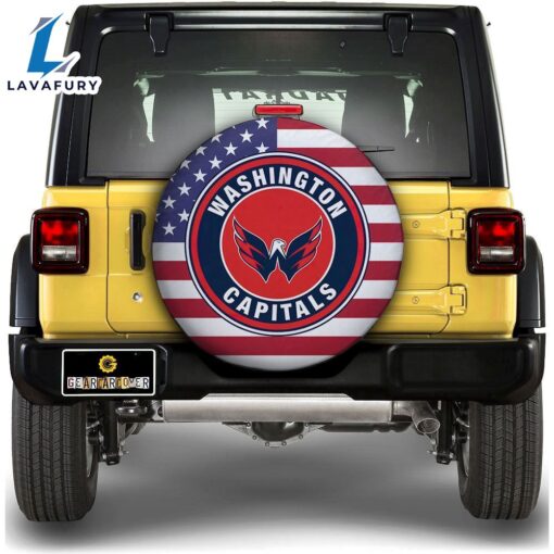 Washington Capitals Spare Tire Covers Custom US Flag Style