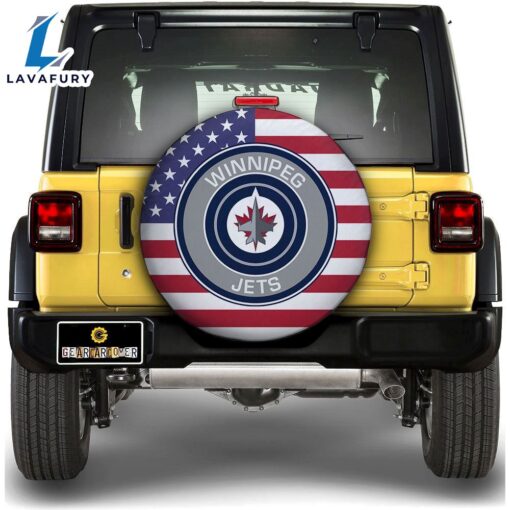 Winnipeg Jets Spare Tire Covers Custom US Flag Style