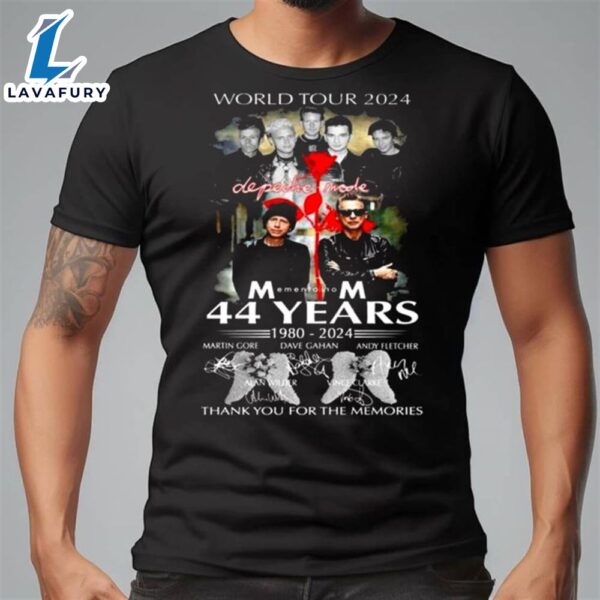 World Tour 2024 Depeche Mode Memento Mori 44 Years 1980 – 2024 Thank You For The Memories Signatures Shirt