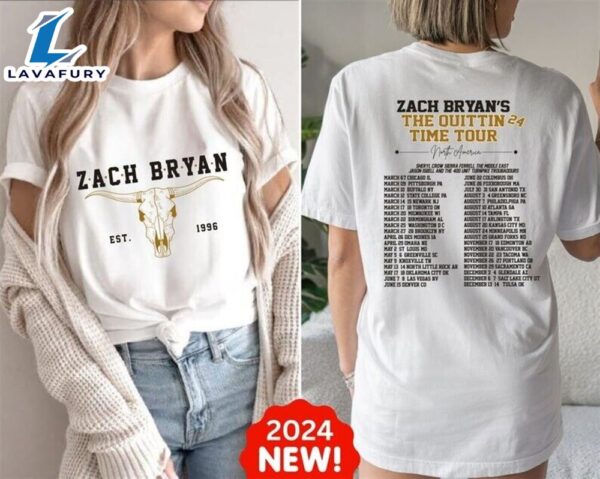 Zach Bryan The Quittin Time 2024 Tour Shirt