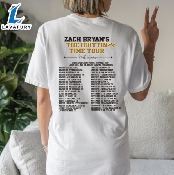 Zach Bryan The Quittin Time 2024 Tour Shirt Country Music Singer