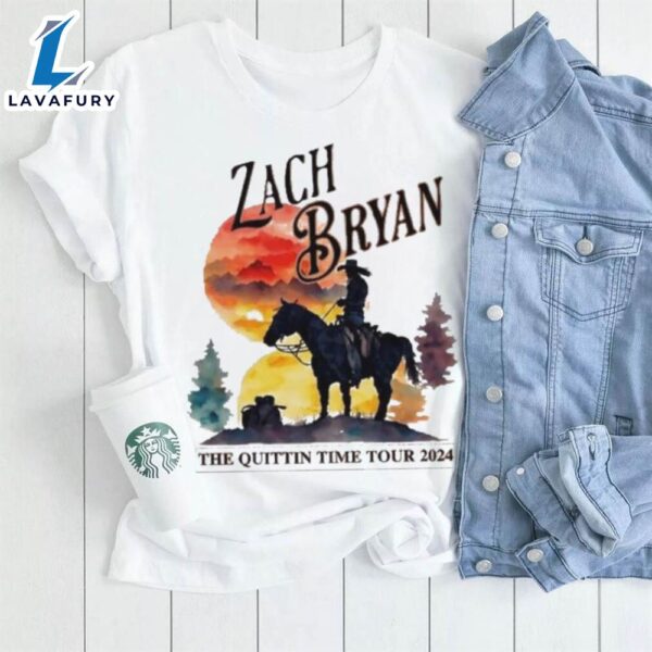 Zach Bryan The Quittin Time Tour 2024 Sunset T Shirt