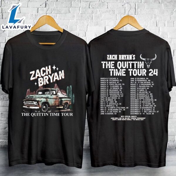Zach Bryan The Quittin Time Tour 2024 T-Shirt Unisex
