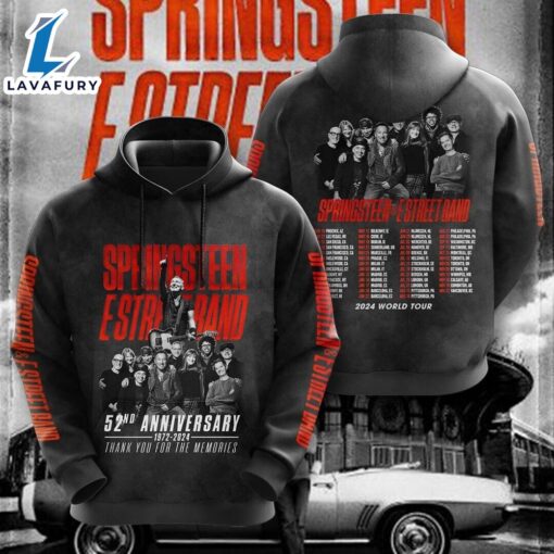 Bruce Springsteen & E Street Band 52nd Anniversary 1972–2024 Hoodie T-Shirt