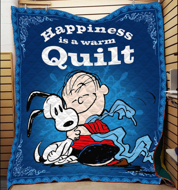 Cartoon Character Snoopy Happiness Is A Warm Blanket Quilt Fan Made All Season 3d Blanket Mother Day Gift