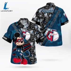 Cleveland Guardians Mickey Mouse Floral Short Sleeve Hawaii Shirt