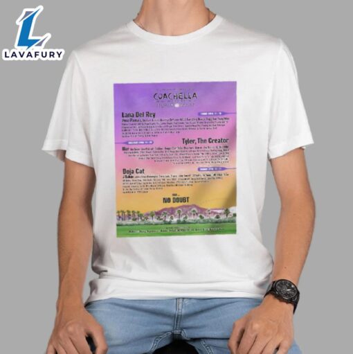 Coachella 2024 Lineup Poster April 12 To 21 2024 The Valley Music And Arts Festival Unisex T Shirt