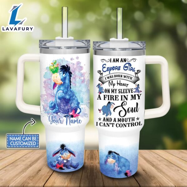 Custom Name I’m A Eeyore Girl 40oz Stainless Steel Tumbler with Handle and Straw Lid