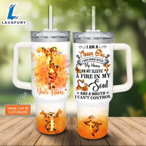 Custom Name I’m A Tigger Girl 40oz Stainless Steel Tumbler with Handle and Straw Lid