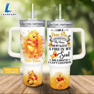 Custom Name I’m A Winnie the Pooh Girl 40oz Stainless Steel Tumbler with Handle and Straw Lid