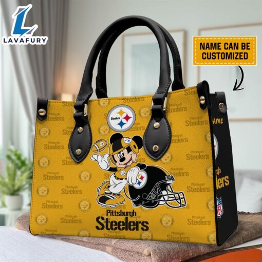 Custom Name PTSE DS1188 Mickey Mouse Theme Pattern Premium Leather Handbag &amp Women Wallet