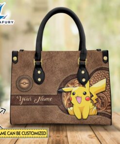 Custom Name Pikachu Pattern Brown…