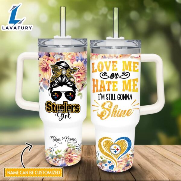 Custom Name STL Girl I’m Still Gonna Shine 40oz Stainless Steel Tumbler with Handle and Straw Lid