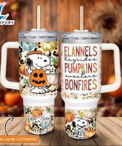 Custom Name Snoopy Flannels Pumpkins…