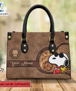 Custom Name Snoopy Pattern Brown…