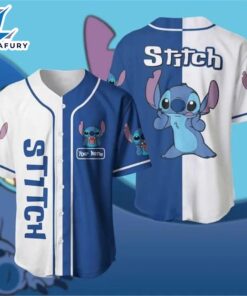 Custom Name Stitch Baseball Jersey Men Women Casual Short Sleeve Shirts Disney Baseball Jersey Summer