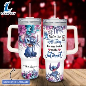 Custom Name Stitch You’re The Best Thing 40oz Stainless Steel Tumbler with Handle and Straw Lid