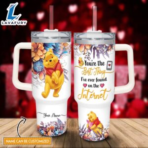 Custom Name Winnie the Pooh You’re The Best Thing 40oz Stainless Steel Tumbler with Handle and Straw Lid