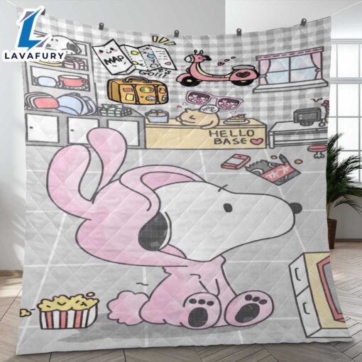 Cute Snoopy Love Pink Peanuts Cartoon Christmas Gifts Lover Blanket,Snoopy Blanket Mother Day Gift