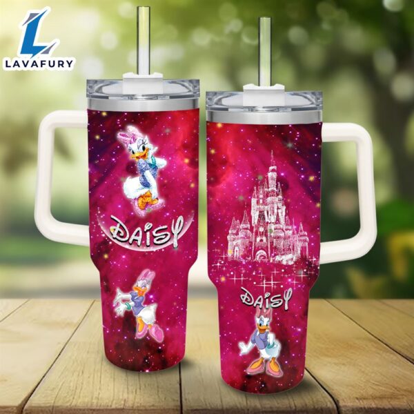 Disney Daisy Duck Castle Pattern 40oz Tumbler with Handle and Straw Lid
