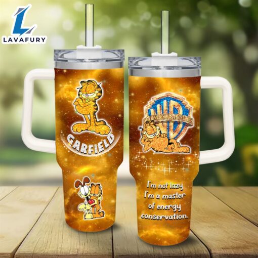 Disney Garfield Castle Pattern 40oz Tumbler with Handle and Straw Lid