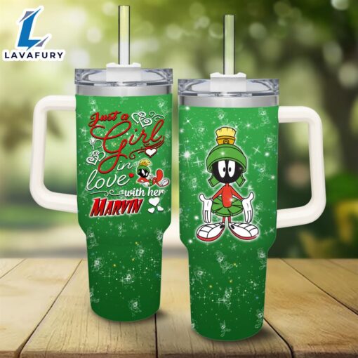 Disney Just A Girl Loves Marvin the Martian 40oz Tumbler with Handle and Straw Lid