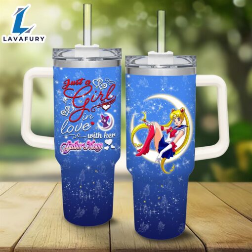 Disney Just A Girl Loves Sailor Moon 40oz Tumbler with Handle and Straw Lid