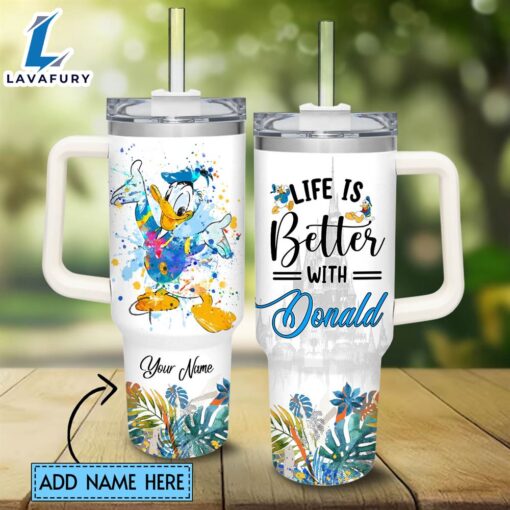 Disney Life Is Better With Donald Duck 40oz Tumbler with Handle and Straw Lid