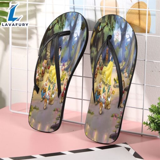 Disney Snow White and The Seven Dwarfs Dancing v8 Gift For Fan Flip Flop Shoes