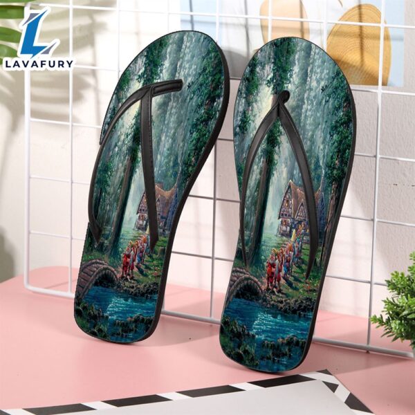 Disney Snow White and The Seven Dwarfs Morning Walk Gift For Fan Flip Flop Shoes