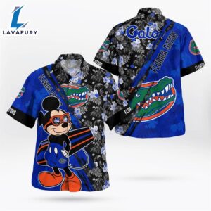 Florida Gators Mickey Mouse Floral Short Sleeve Hawaii Shirt