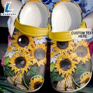 Hippie Personalized Sunflower Art Crocs…