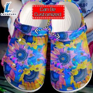 Hippie Sunflower Colorful Crocs Clog…