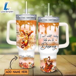 I Can’t Adult Tigger 40oz Stainless Steel Tumbler with Handle and Straw Lid