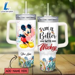 Life Is Better With Mickey Mouse 40oz Tumbler with Handle and Straw Lid