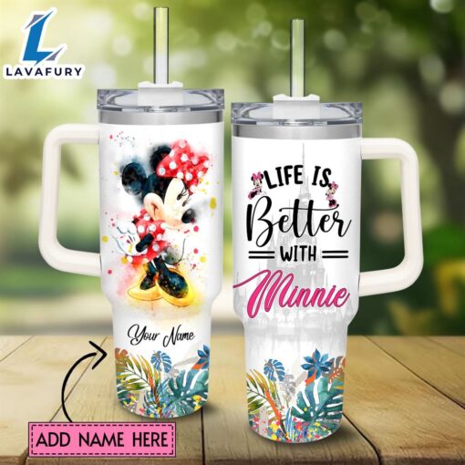 Life Is Better With Minnie Mouse 40oz Tumbler with Handle and Straw Lid