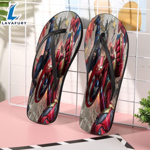 Marvel Avengers Civil War Gift For Fan Flip Flop Shoes