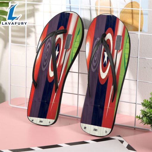 Marvel Avengers character logos Gift For Fan Flip Flop Shoes