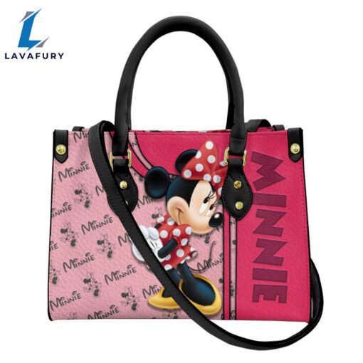 Minnie Mouse Pattern Premium Leather Handbag