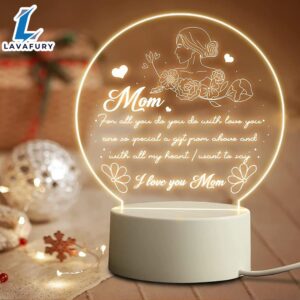 Mom Gifts From Daughter Son Engraved Night Light For Mom
