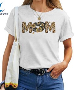 Mom Lips Leopard Sunflower Bee For Women T-Shirt