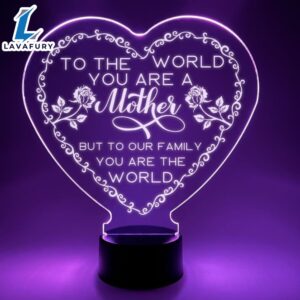 Mom Mother Message Heart Shape Table Desk Lamp Mothers Day