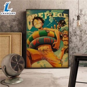One Piece Luffy At The Beach Poster Canvas