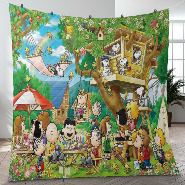 Party Tree House Snoopy Charlie Brown The Peanuts Cartoon Gift Lover Blanket,Snoopy The Peanuts Blanket Mother Day Gift